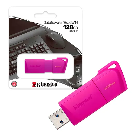 Pen Drive 128gb Usb 3.2 Datatraveler Exodia M Kingston