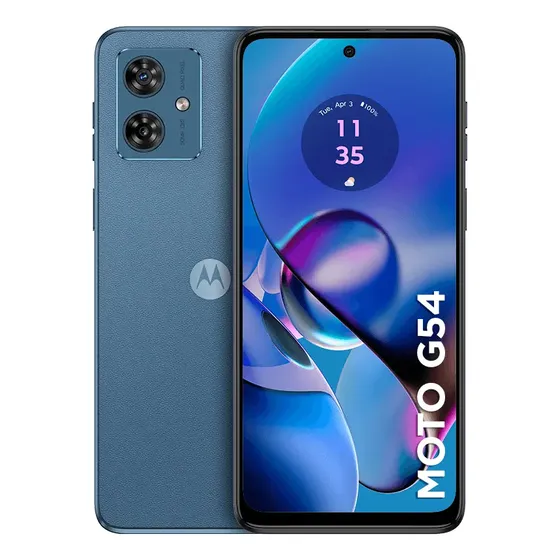 Smartphone Motorola Moto g54 5G - 256GB 8GB RAM + 8GB RAM Boost AI Camera 50MP Tela FHD 5000 mAh NFC - Azul