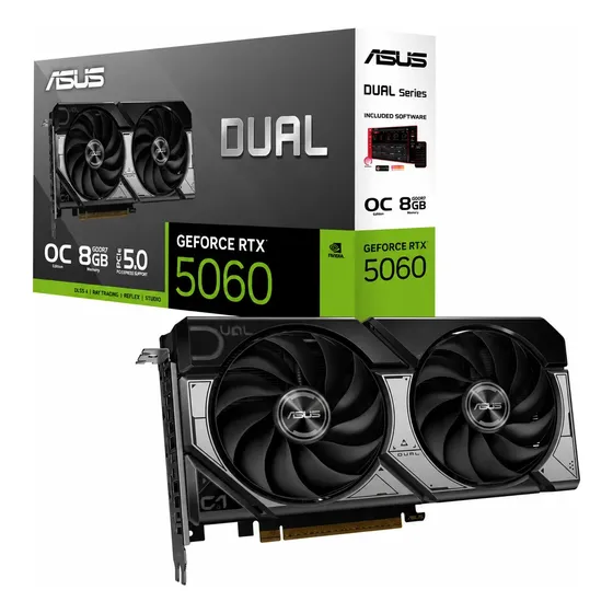 Placa De Vídeo Asus Rtx 5060 8gb Dual Gdr7 De 128 Bits