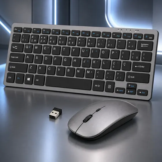 Kit Teclado E Mouse Sem Fio Recarregável Para Tablet Macbook