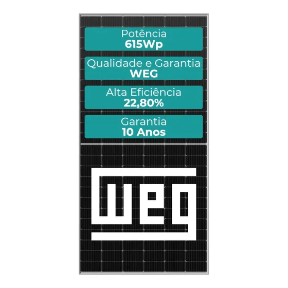 Placa Solar Fotovoltaico 615wp Kit 21pçs Weg Frete Grátis