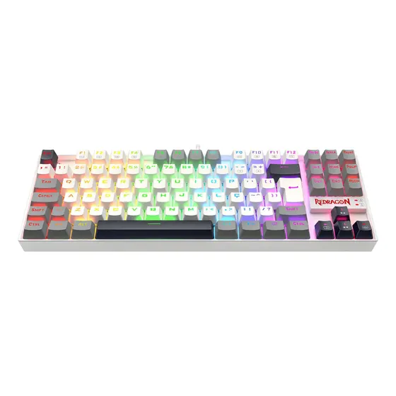 Teclado Mecânico Gamer Redragon Kumara Rgb Branco,preto E Ci