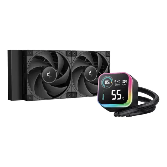 Water Cooler Deepcool Lq240 Ultra Preto 240mm Display Lcd