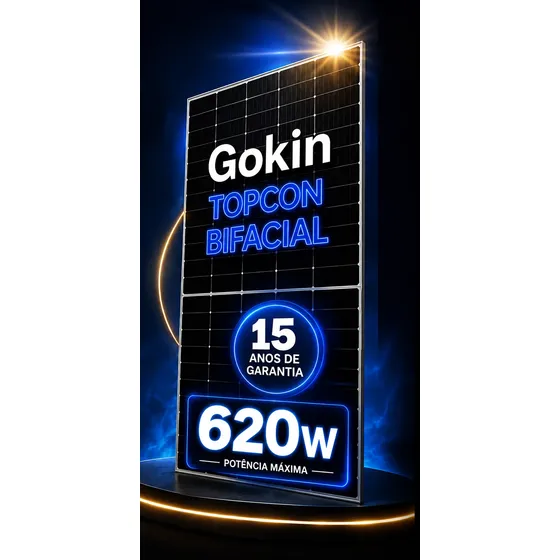 Painel 1 Placa Fotovoltaica 620w Gokin Bifacia Energia Solar