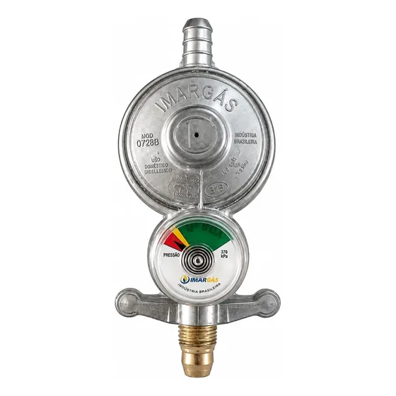 Regulador Registro Gás Com Manômetro 1kgh Rosca 1/2 Glp