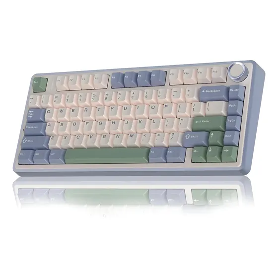 Teclado Aula F75 Mecânico Sem Fio Tri Mode 75% Rgb Hotswap Verde-escuro Inglês Us