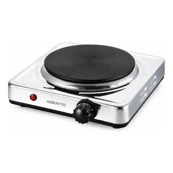 Fogão De Mesa Agratto Elétrico Inox 1 Boca 1500w 127v E 220v