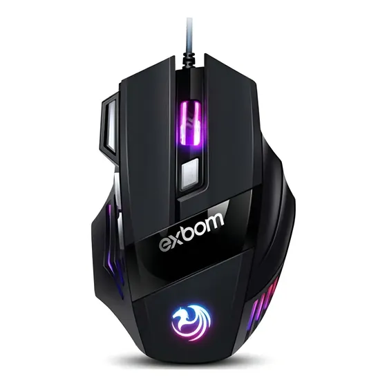 Mouse Gamer Usb Led Óptico 3000 Dpi 7 Botões T56 Cs Lol Rgb