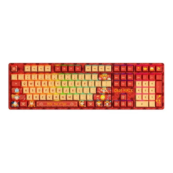 Teclado Mecânico Gamer Vermelho Akko 5108S One Piece Ano do Tigre