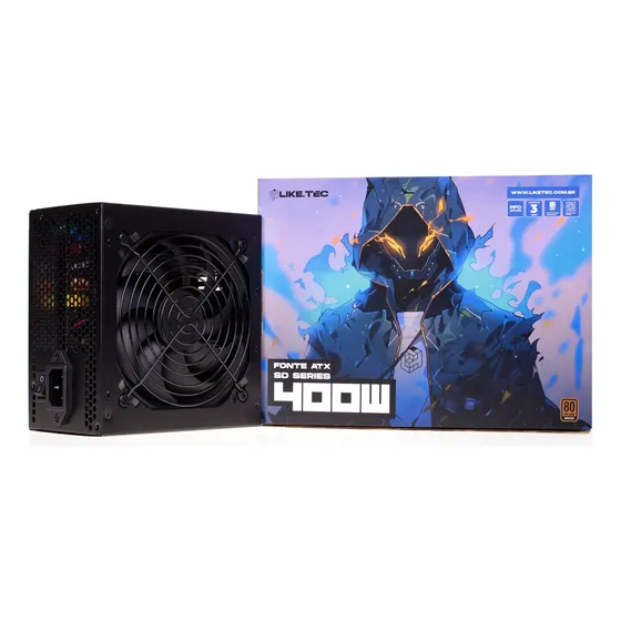 Fonte ATX Liketec 400W 80 Plus Bronze PFC Ativo Bivolt Gamer