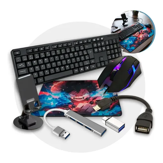 Kit Gamer Teclado Mouse Rgb Usb Mobile Completo