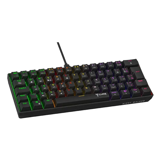 Teclado Mecânico 60% Switch Brown 63 Tecla Abnt2 Clanm Gamer Preto Português Brasil