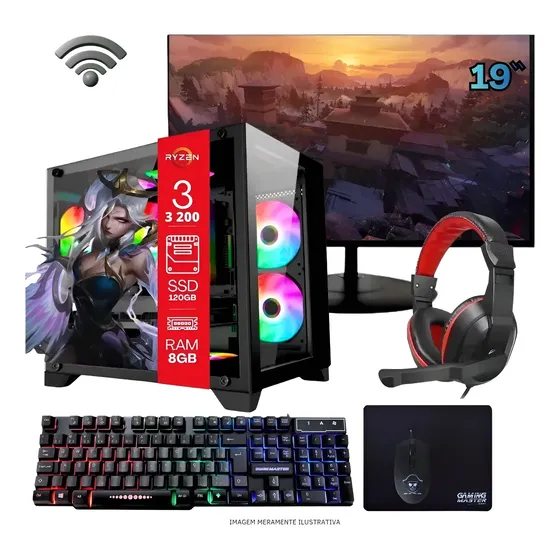 Computador Gamer Ryzen 3 3200g 8gb Ddr4 Ssd 120gb Vega 8