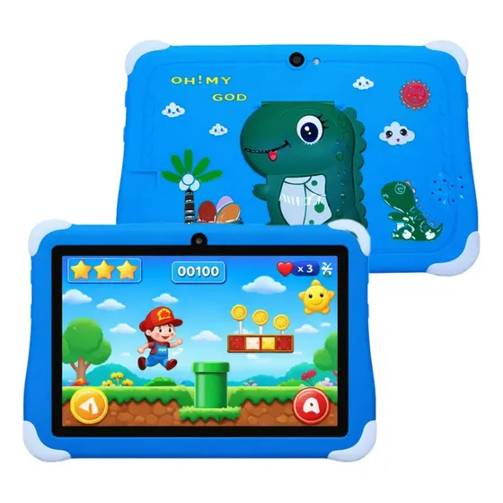 Tablet Infantil 7 Android 13 4gb 64gb Câmera Capa Antiqueda Azul