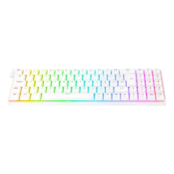 Redragon Ashe Rgb Lunar White Switch Vermelho