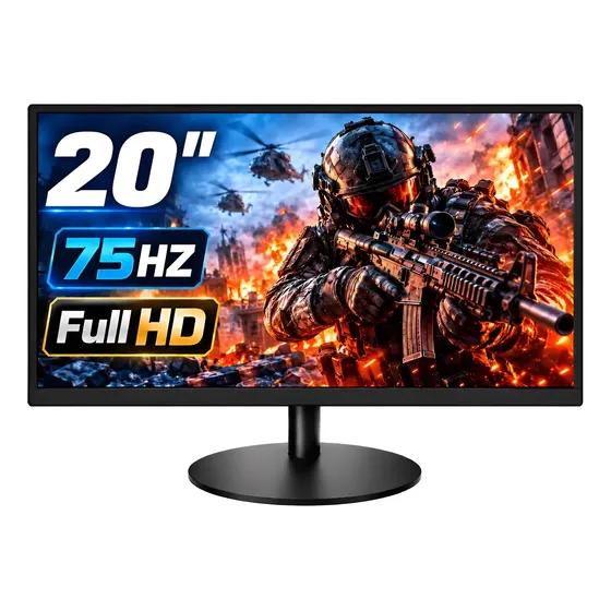 Monitor 20`` Hd 75hz Hdmi Vga Top Led Pc Cftv Gamer 127/220v