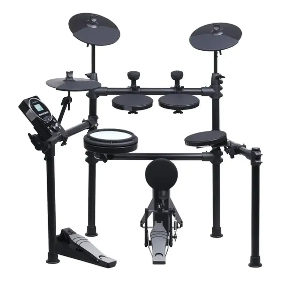 Bateria Eletrônica Medeli MZ520 de 7 Corpos com 308 Sons, Módulo e USB-MIDI Preta