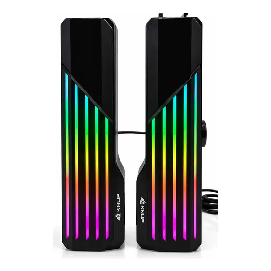 Caixa De Som Para Pc Notebook Tipo Soundbar Rgb Gamer P2 Usb