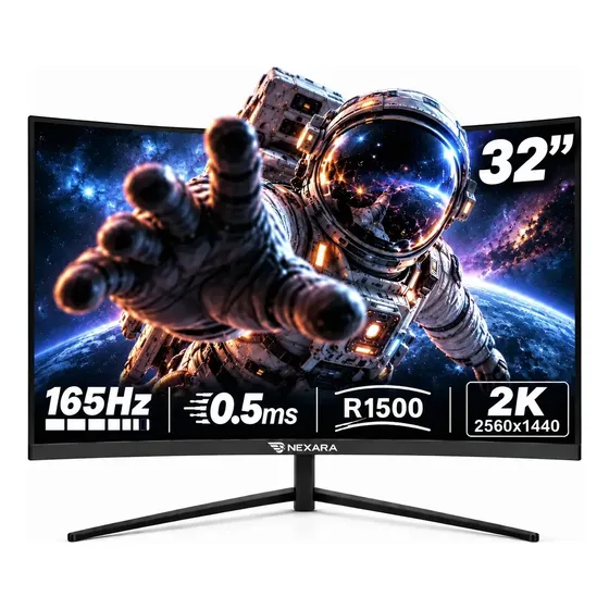 Monitor Gamer Curvo 32' 165hz 0,5ms 2k 2560x1440 Freesync Pc