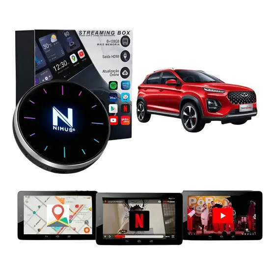 Streaming Box Caoa Chery Tiggo 3 Carplay 8gb 128gb 4g Nimus