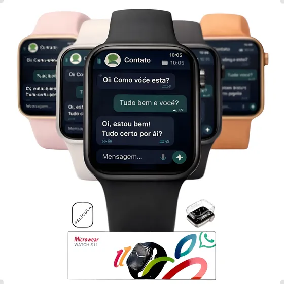 Relógio S11 Smartwatch Microwear Serie11 Gps Chatgpt Whatsap