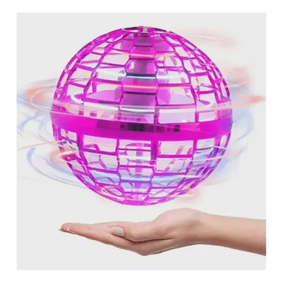 Bola Drone Voadora LED Mágica de Brinquedo para Crianças Rosa