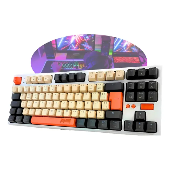 Teclado Gamer Mecânico Led Rgb Abnt2 Usb Tipo C Pc Ps4 Xbox