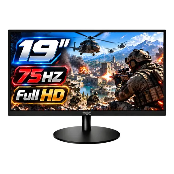 Monitor 19 Hd 75hz Hdmi Vga Rama Led Pc Cftv Gamer 127/220v