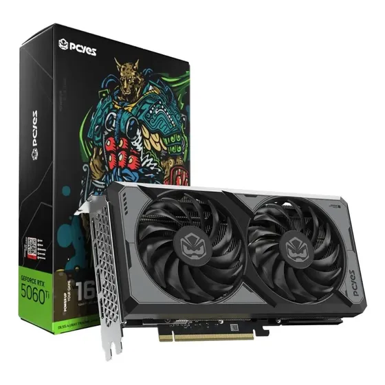 Placa De Video Rtx 5060 Ti Pcyes 16gb Gddr7 Dlss Dual Fan