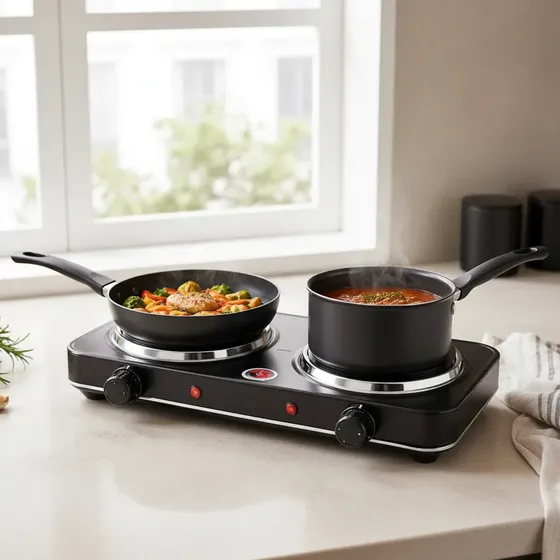 Fogareiro De Indução Cooktop Portátil Elétrico 2 Bocas 2000w
