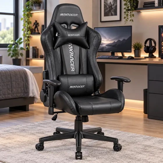 Cadeira Gamer Suporta 150kg Reclinável Maxracer Ergonômica