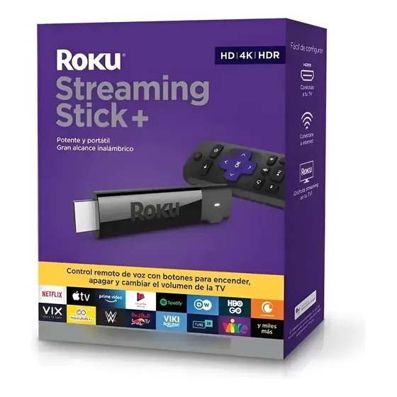 ..roku Streaming Stick+ 3810 Voice 4k 1gb Preto. Negro Preto