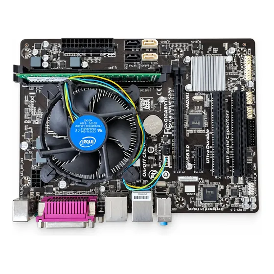 Kit Placa Mãe Gigabyte Ga-h81m-s2ph Core I5 6gb Hdmi +cooler