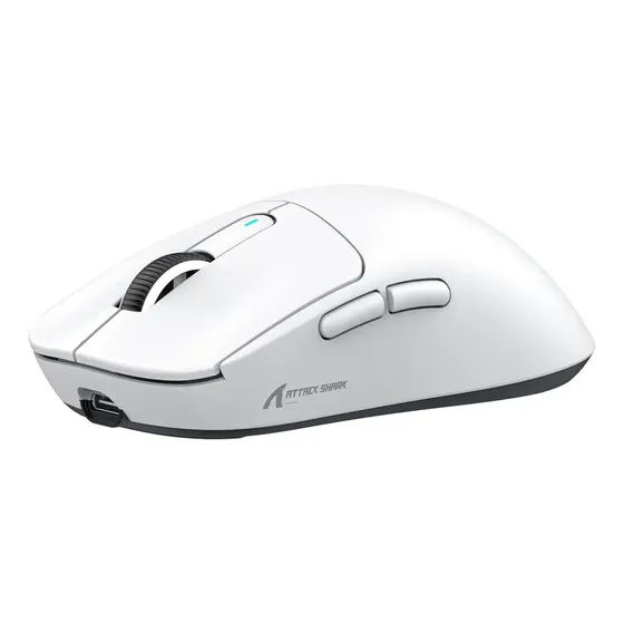 Mouse Gamer S/ Fio Attack Shark X3 Paw3395 26000 Dpi Branco Branco