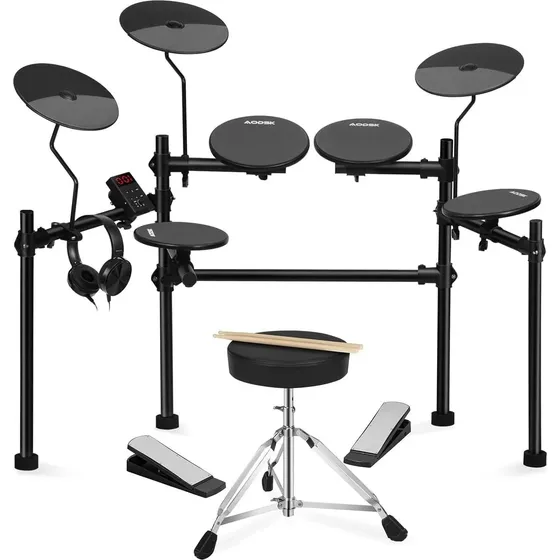 Conjunto De Bateria Eletrônica Aodsk Com 4 Tambores Silencio