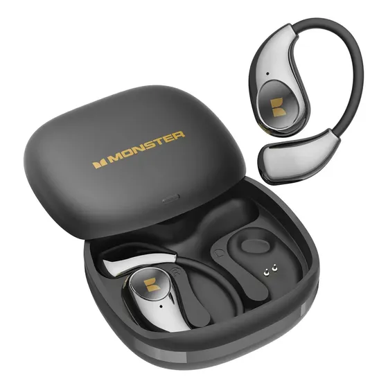 Fone de Ouvido Monster Open-Ear Bluetooth 6.0, com Cancelamento de Ruído e TWS