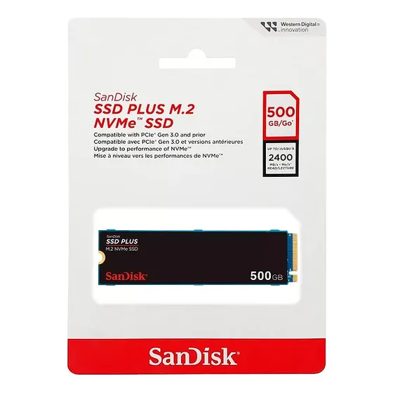 Ssd Sandisk Plus 500gb M.2 2280 Pcie Nvme Sdssda3n-500g-g26 Ssd Sandisk Plus 500gb M.2 2280 Pcie Nvme Sdssda3n-500g-g26