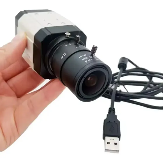Webcam Usb Alta Velocidade Lente Zoom Varifocal 2.8,12m, Branco