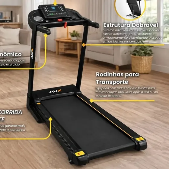 Esteira Ergométrica Elétrica Com Painel Digital E Bluetooth