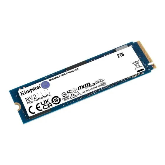 Ssd M.2 2TB Nvme Pcie Gen 4.0 Interno Kingston Nv2 2000gb M.2 2280 Snv2s/2000g Velocidade De Leitura Até 3500mb/s E Gravação 2800mb/s Interno Cor Azul - Excelente (Recondicionado)