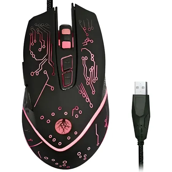 Mouse Gamer Haiz HZ-915 Óptico Com Fio, 7 Botões e 3200 dpi