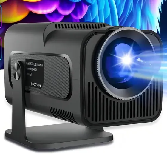 Projetor HY320 Preto 4K UHD Com Wi-Fi Bluetooth Android LED 10000lm Projetor HY320 Preto 4K UHD Com Wi-Fi Bluetooth Android LED 10000lm