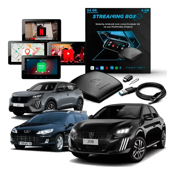 Streaming Box Light 4gb Ram 64gb Quad-core Carros Peugeot
