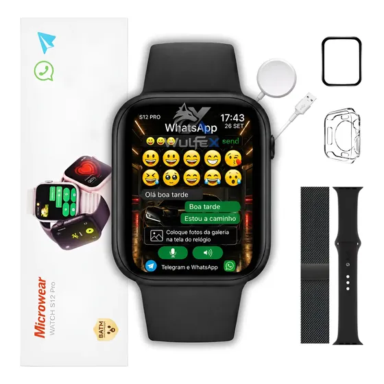 Relógio Smartwatch S12 Pro Serie 12 47mm Gps Whatsapp 2027