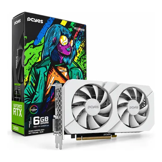 Placa De Video Nvidia Geforce Rtx 3050 6gb Gddr6 96bit Branc