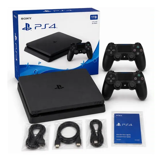Playstation 4 Ps4 Slim 1tb Sony 2 Controles Completo