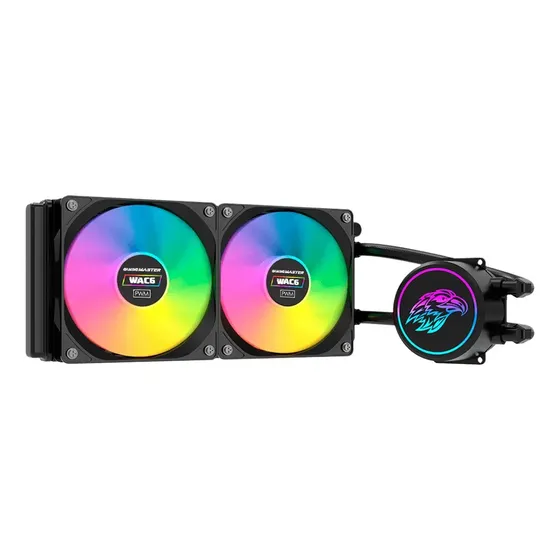 Water Cooler K-Mex WAC6 240mm 2 Coolers RGB Intel/AMD Preto