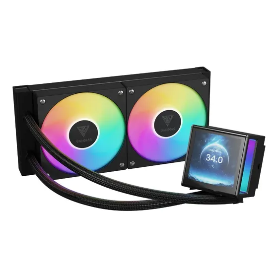Water Cooler Gamdias Chione P5-240 Preto Com Display LCD e RGB, 240mm