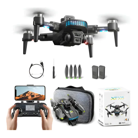 Drone Profissional Xt505 Dual Cam 4k 2 Baterias Brushless Pr