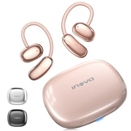 Fone de Ouvido Inova On-Ear Bluetooth 6.0 Rosa com Cancelamento de Ruído e IPX5